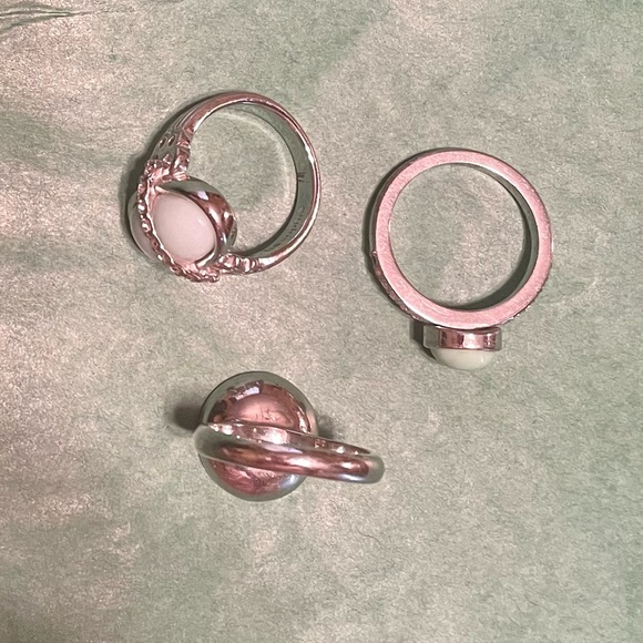 Lia Sophia Rings • Set of 3 Rings - silver and turquoise blue tones Size 7 - Picture 5 of 7
